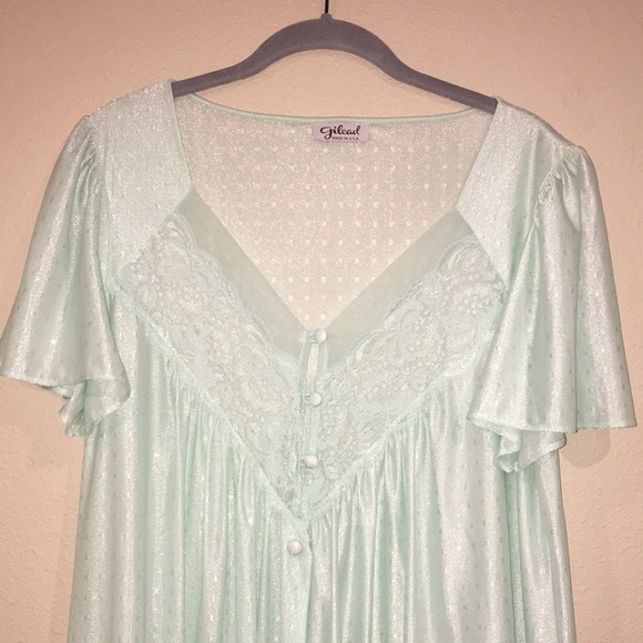 Vintage womens gilead button front gown house coat - Picture 1 of 8